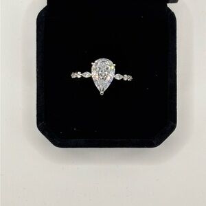 3 Carat Pear/ Teardrop Moissanite Ring